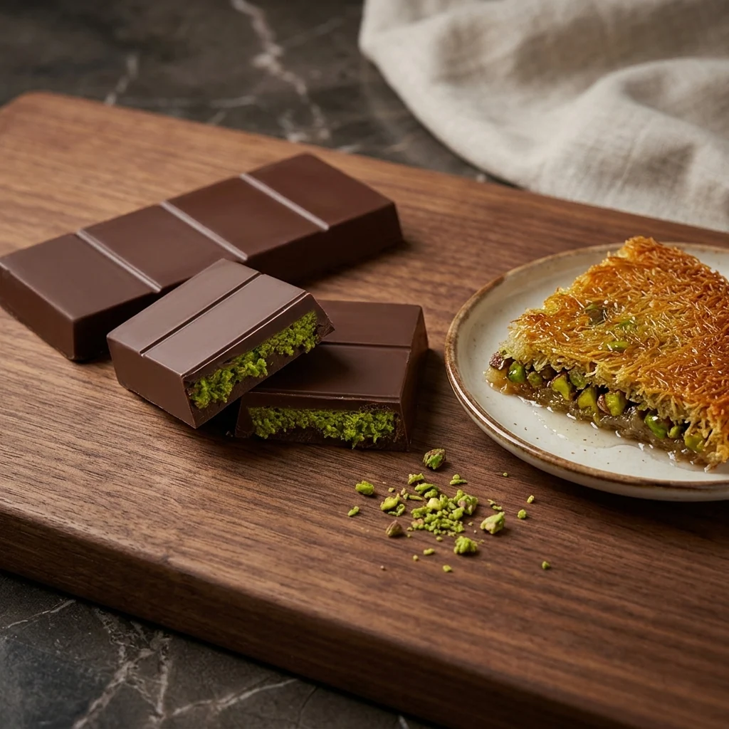 Künefeli Çikolata 80 gr — 80 gr · dolgulu tablet · künefe aromalı
